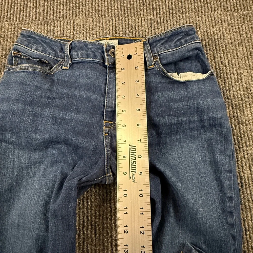 L.L.Bean Classic Fit Womens Size 6P Straight Leg Jeans Blue‎ Stretch Denim